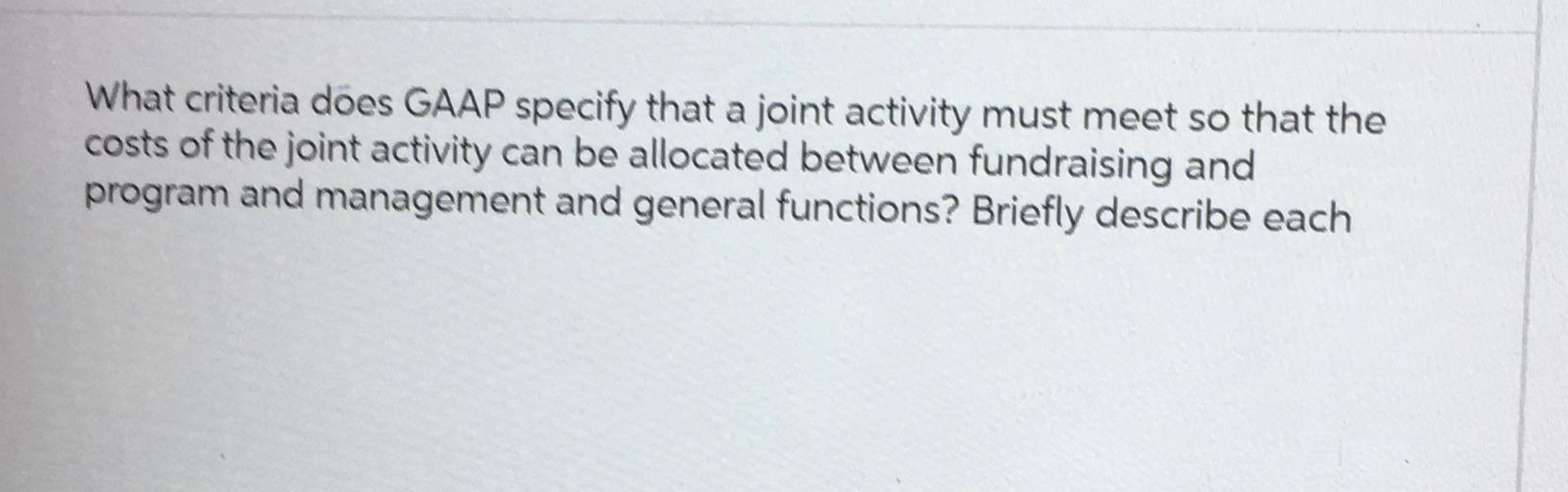 What criteria does GAAP specify that a joint