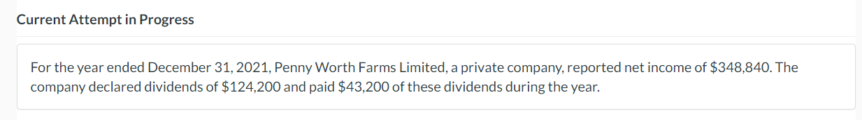 Current Attempt in Progress For the year ended