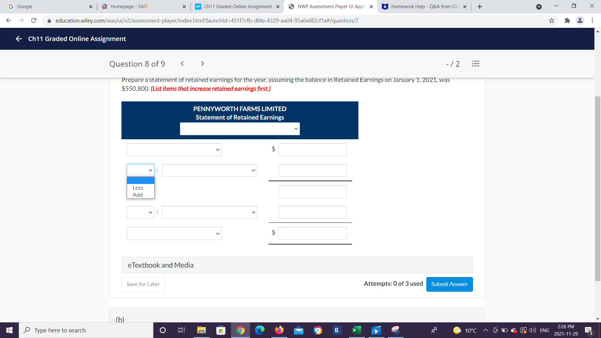 Current Attempt in Progress For the year ended
