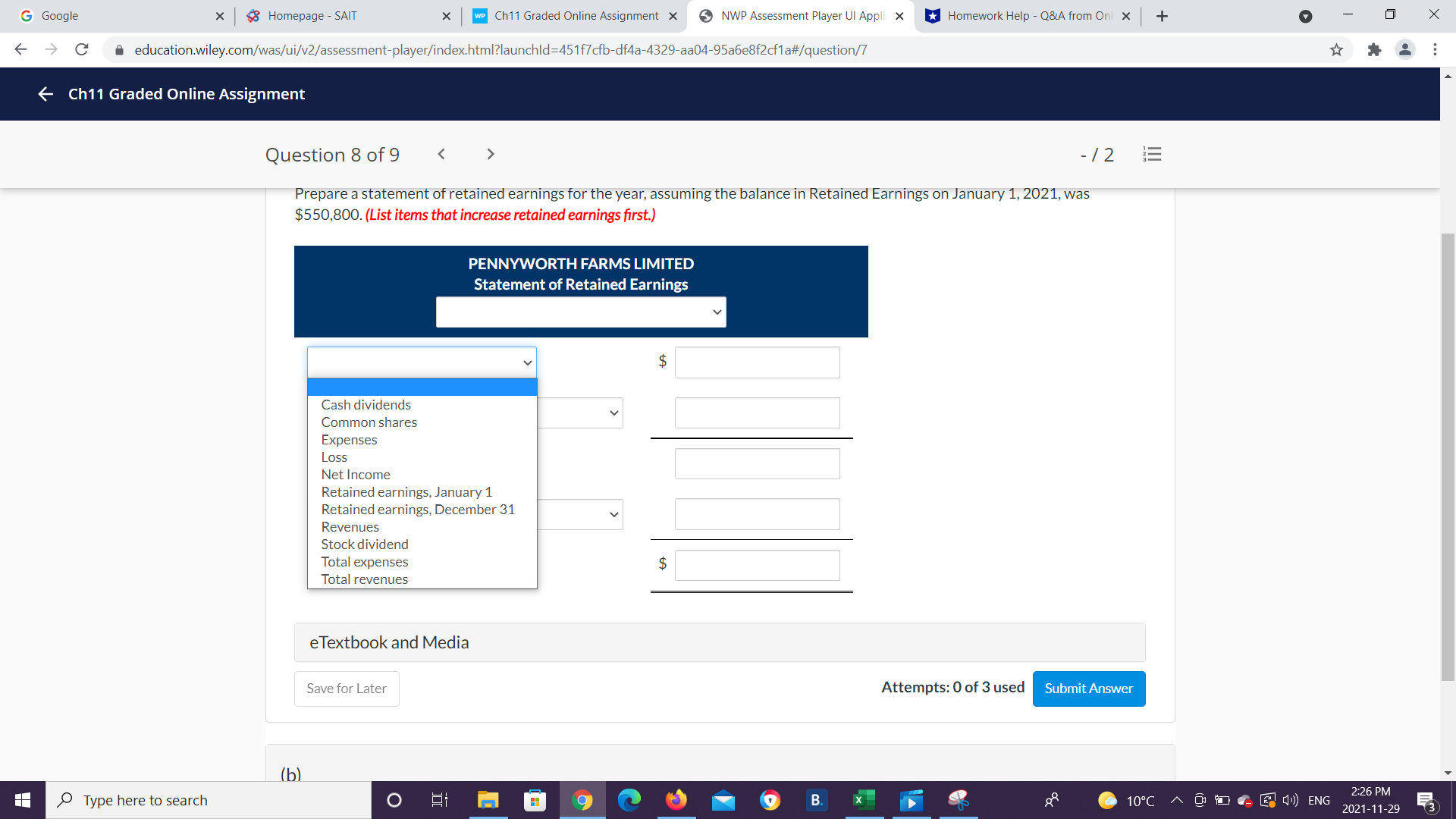 Current Attempt in Progress For the year ended