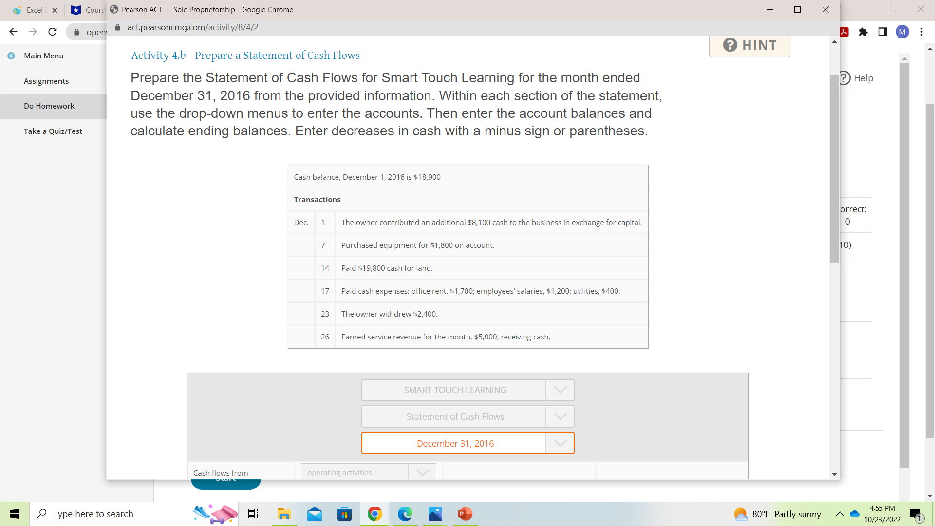 Excel X Cours Pearson ACT - Sole Proprietorship -