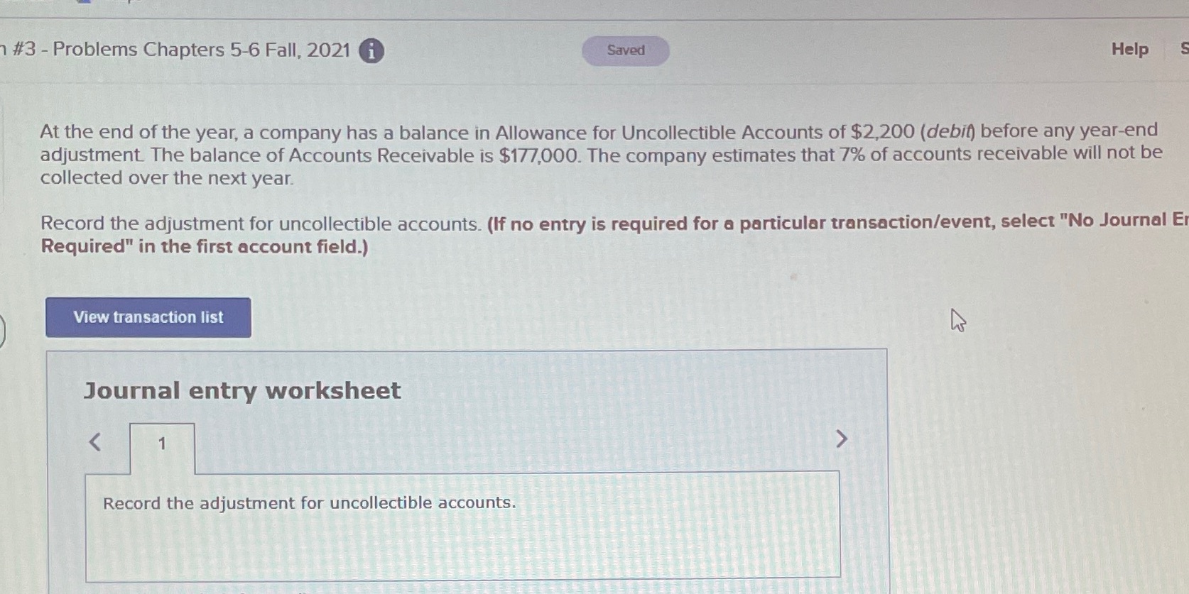 #3 - Problems Chapters 5-6 Fall, 2021 i Saved