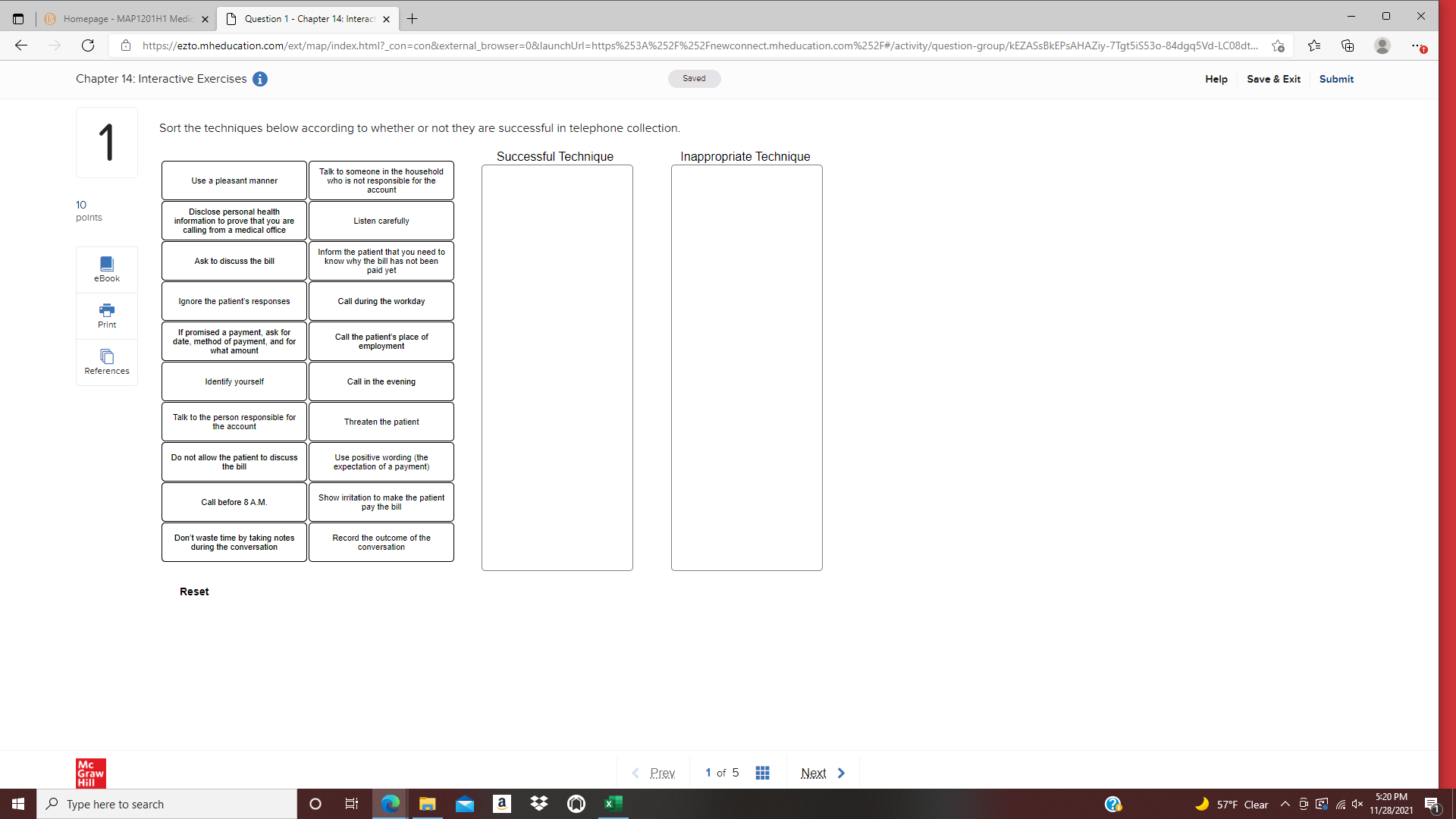 @ Homepage - MAP1201H1 Medic X Question 1 -