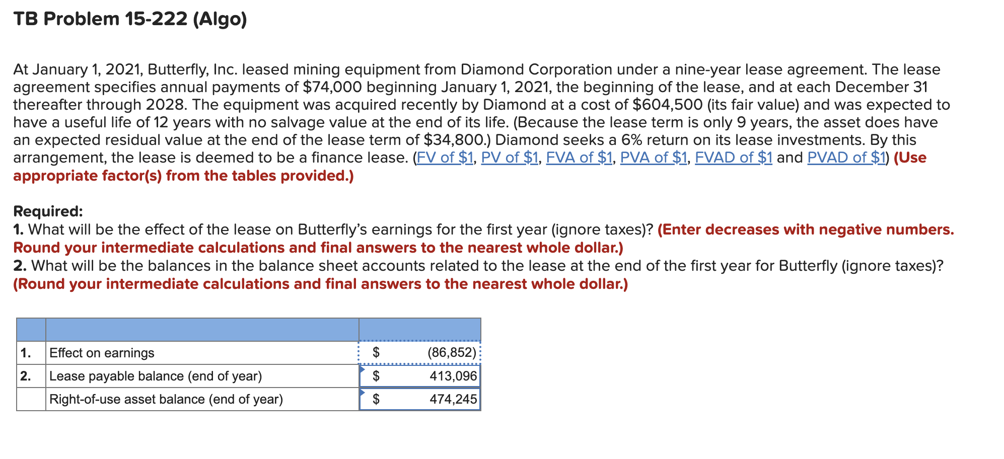 TB Problem 1 5 - 2 2 2 ( Algo ) At January 1 , 2