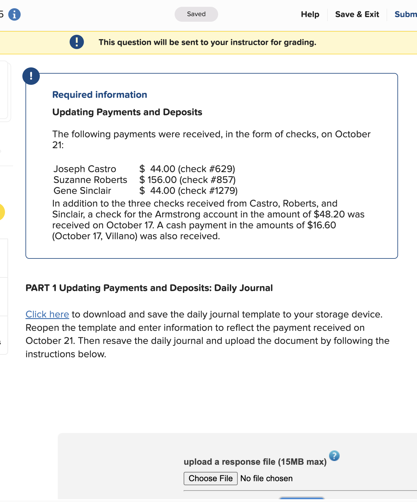 Saved Help Save & Exit Subm This question will be