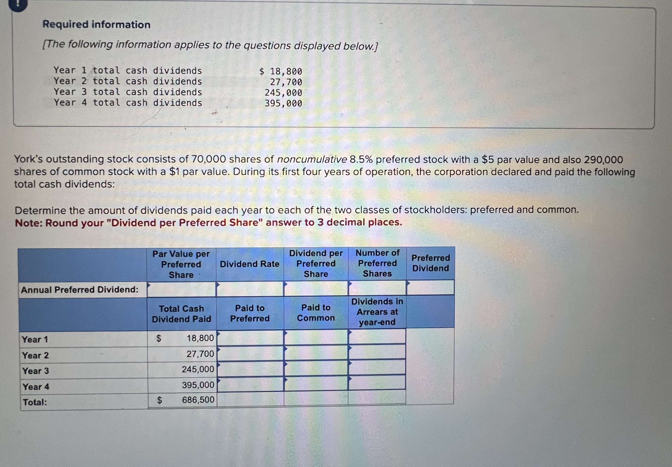 Required information [ The following information