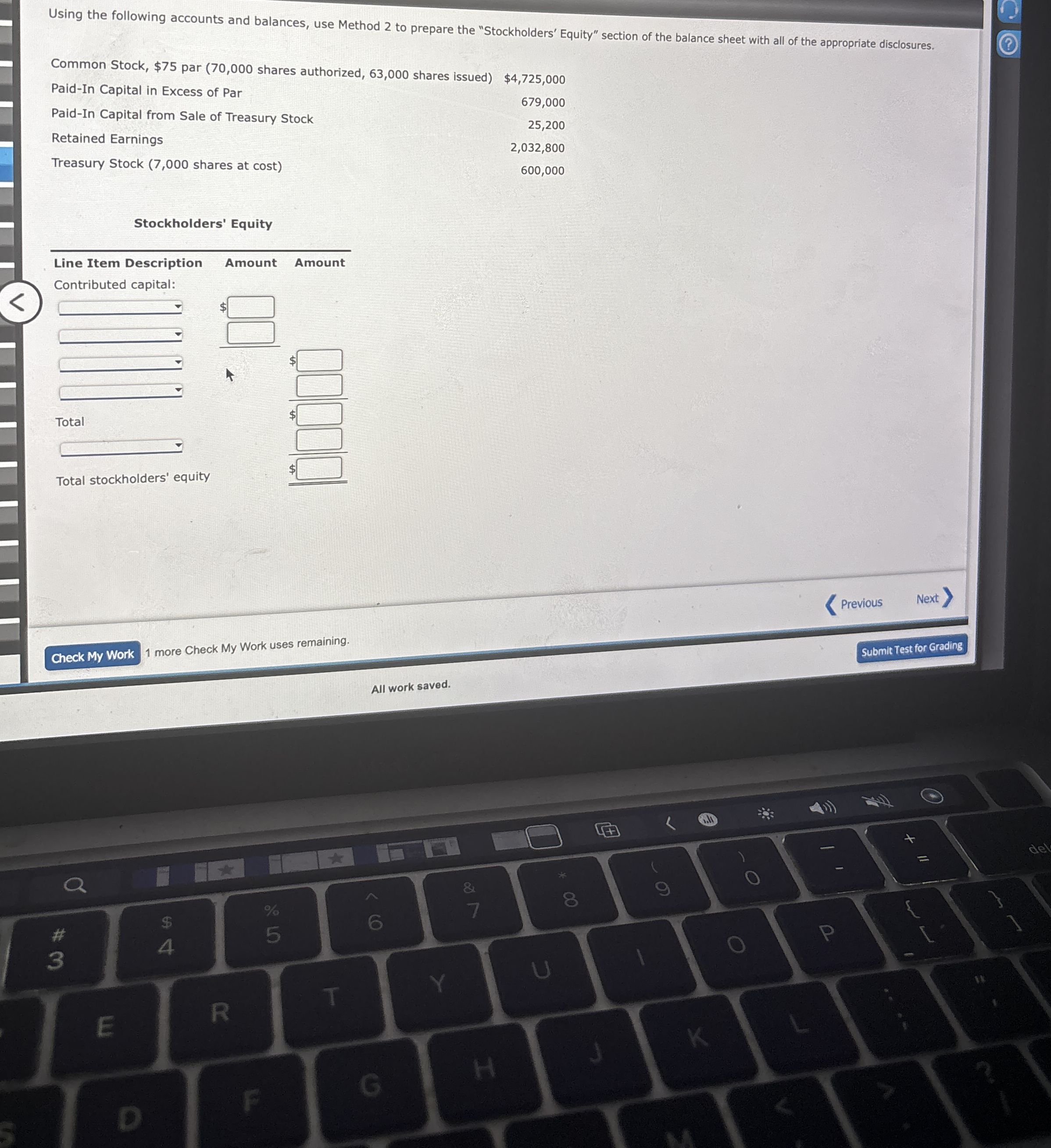 Using the following accounts and balances, use