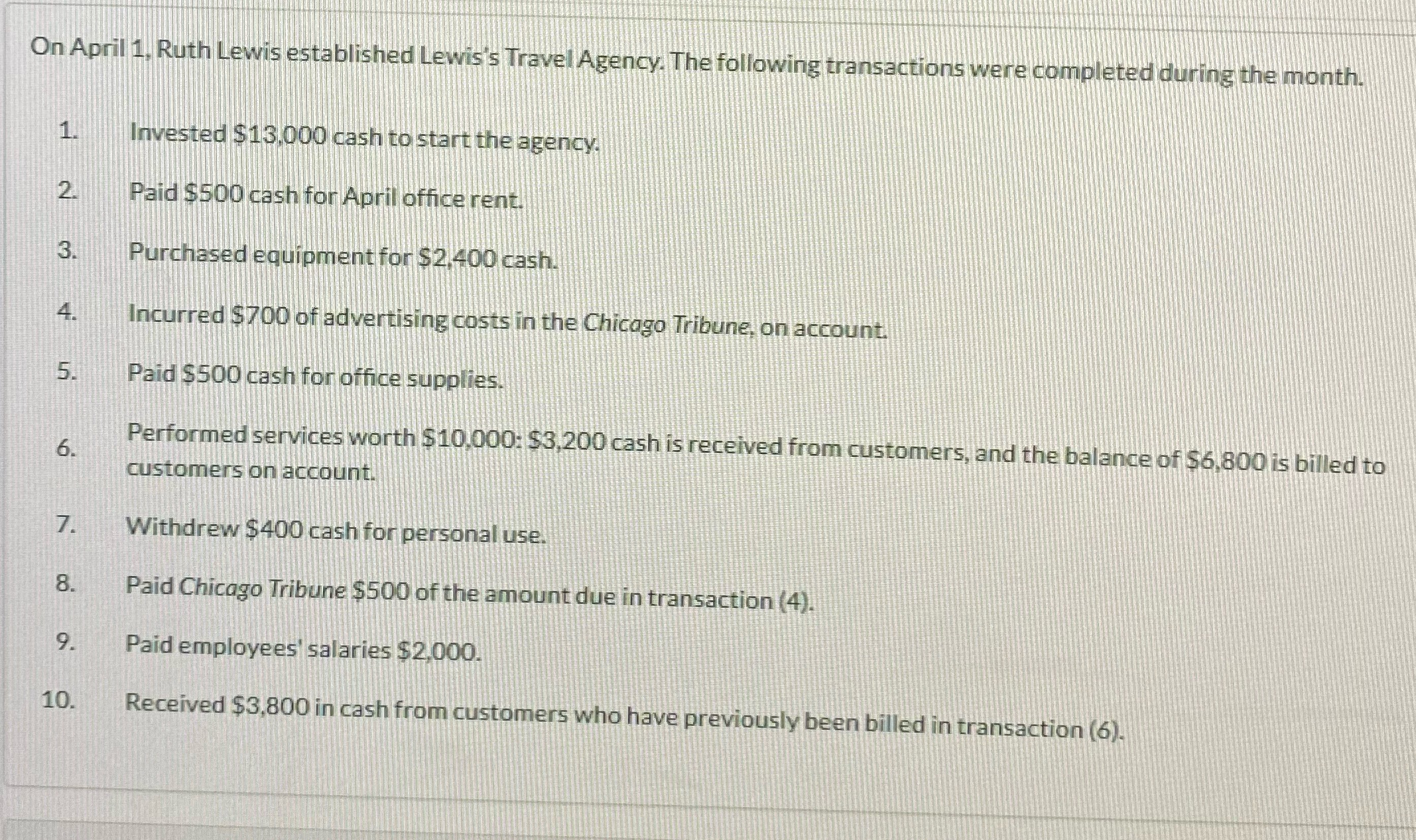 I need help with building a tabular analysis for