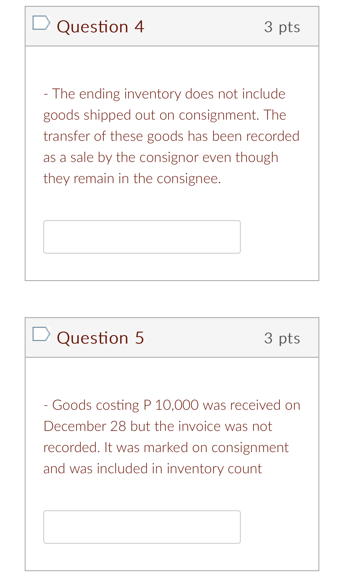 l3" Question 1 3 pts PROBLEM A: Indicate the