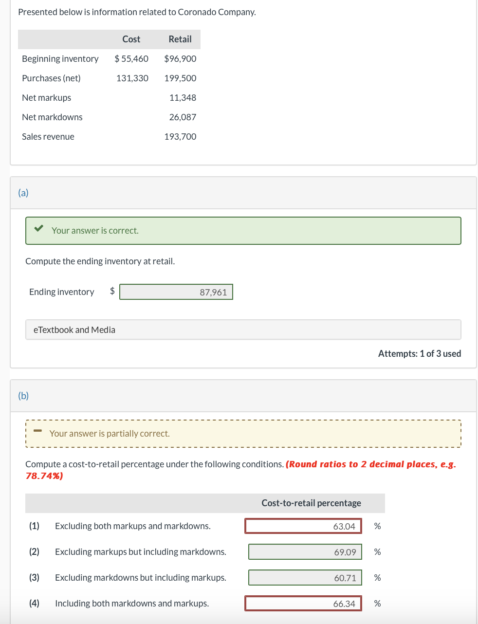 Presented below is information related to