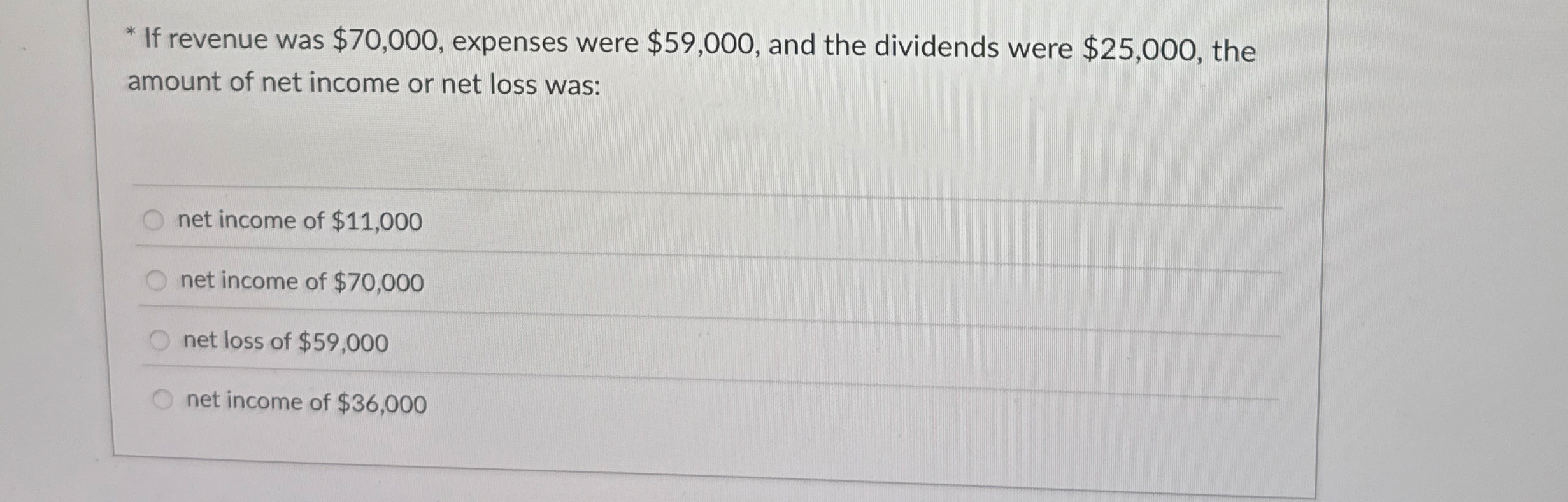 If revenue was $ 7 0 , 0 0 0 , expenses were $ 5
