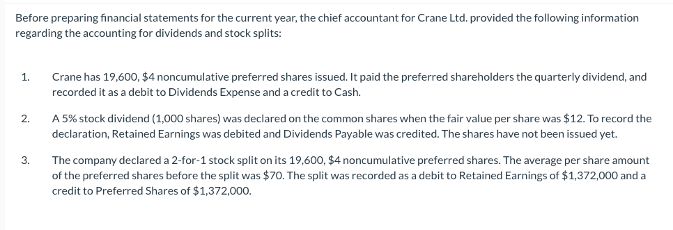 Before preparing nancial statements for the