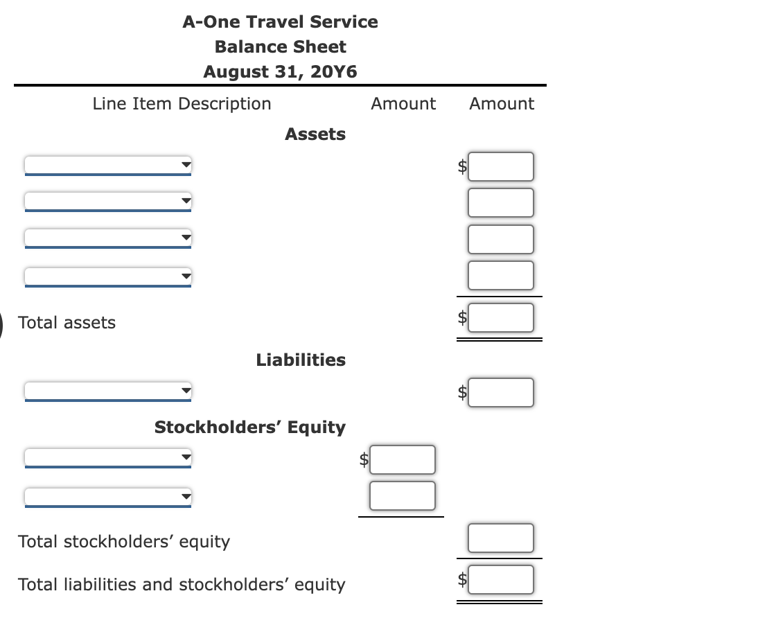 1. The account balances of A-One Travel Service