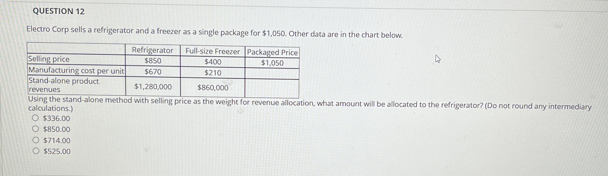 QUESTION 1 2 Electro Corp sells a refrigerator