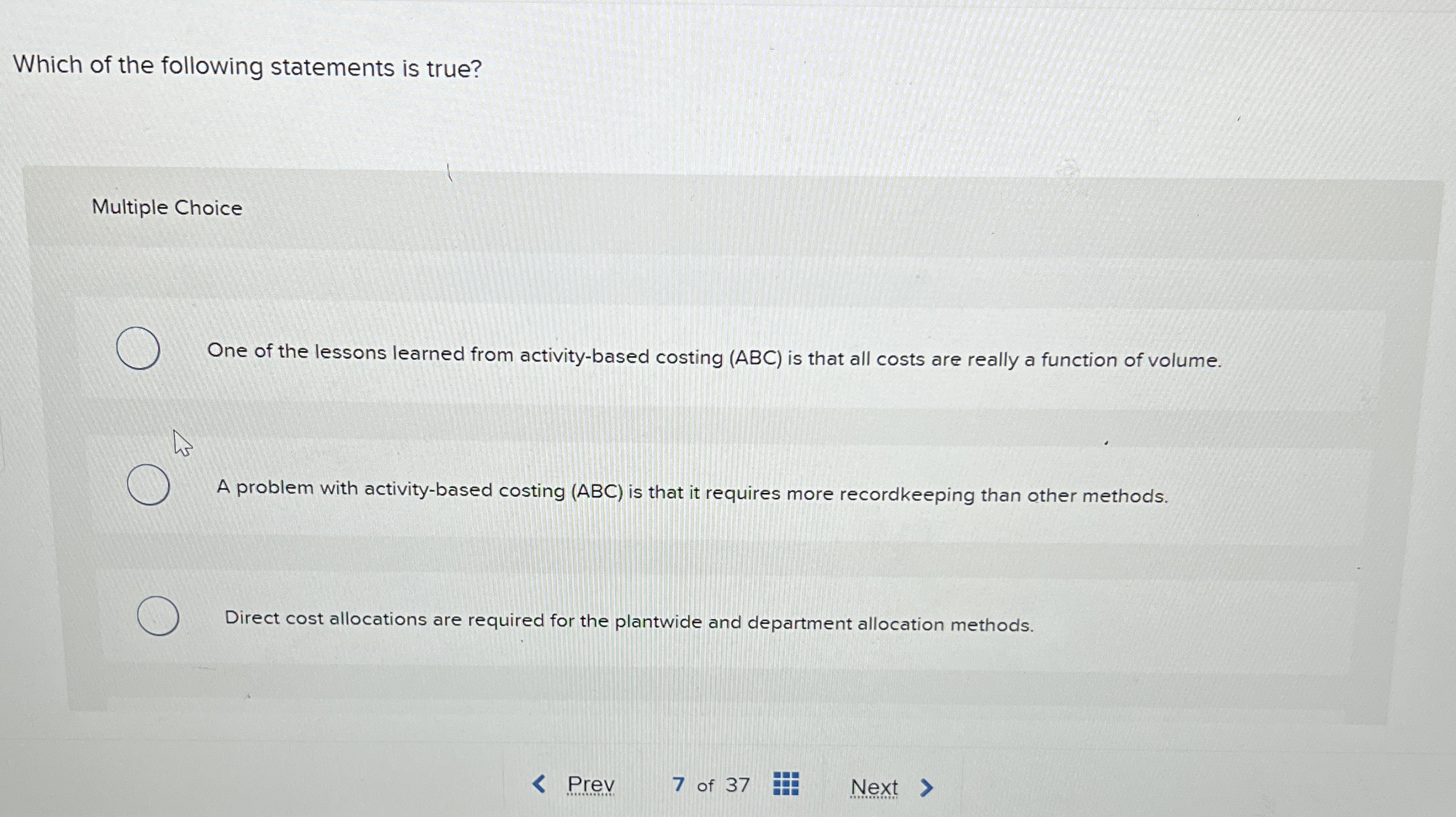 Which of the following statements is true?