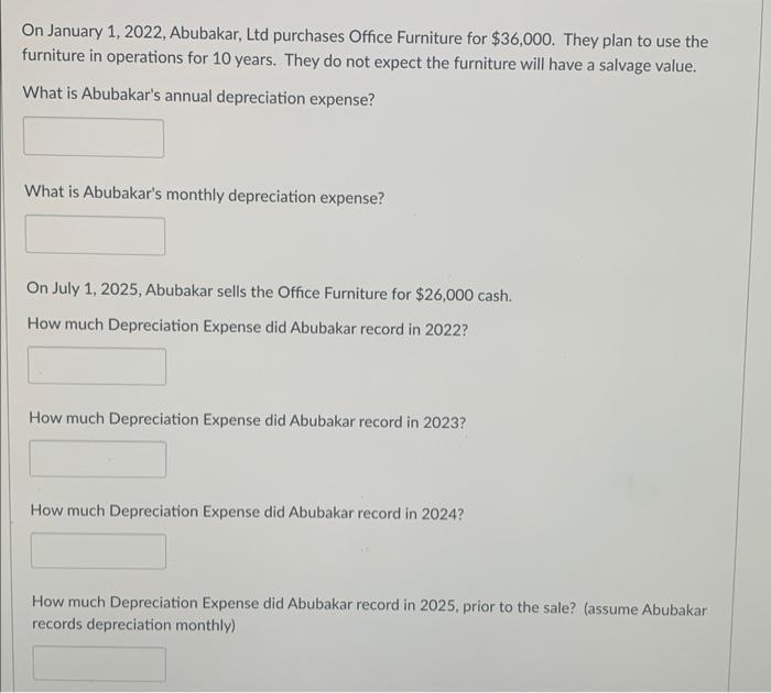 3 On January 1, 2022, Abubakar, Ltd purchases