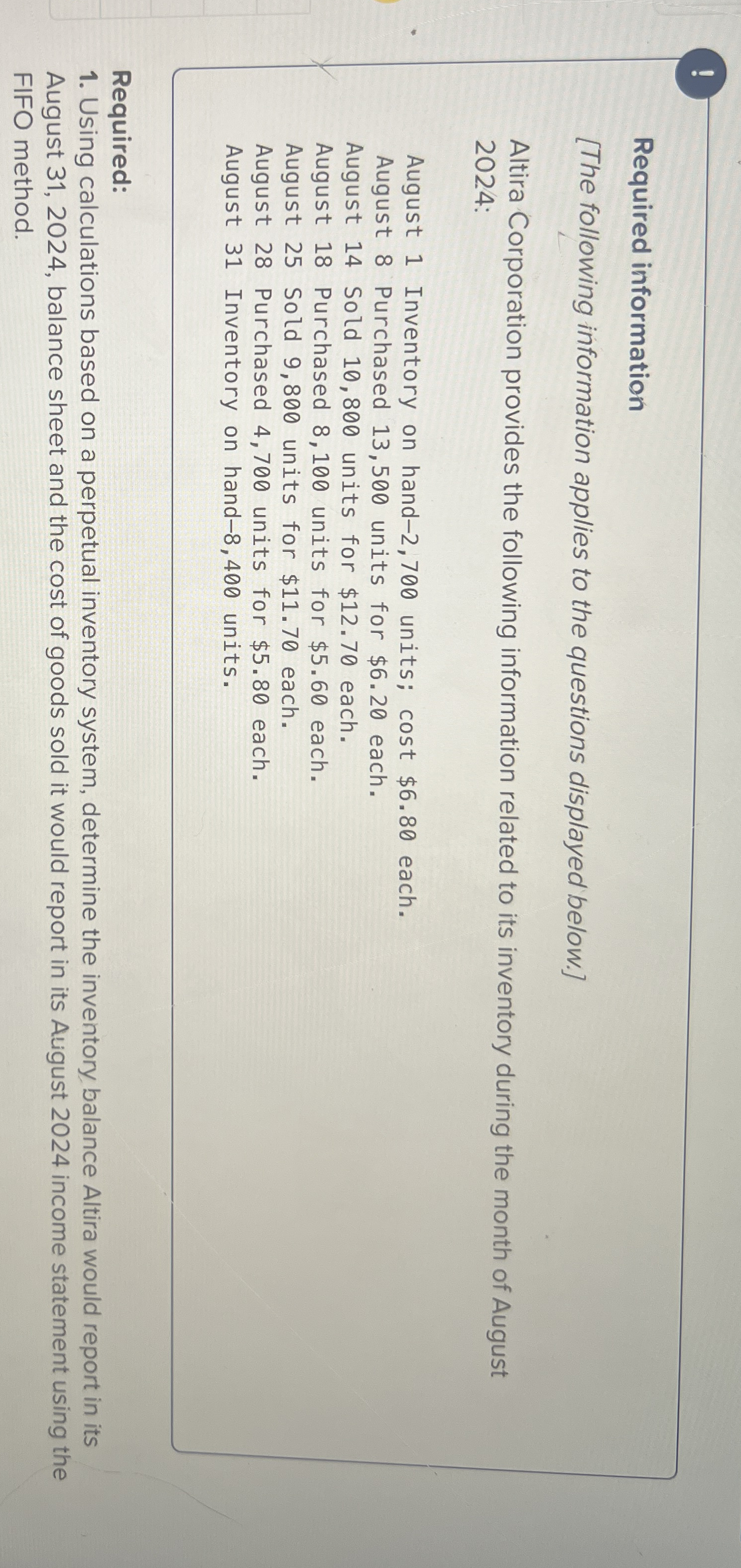 ! Required information [ The following