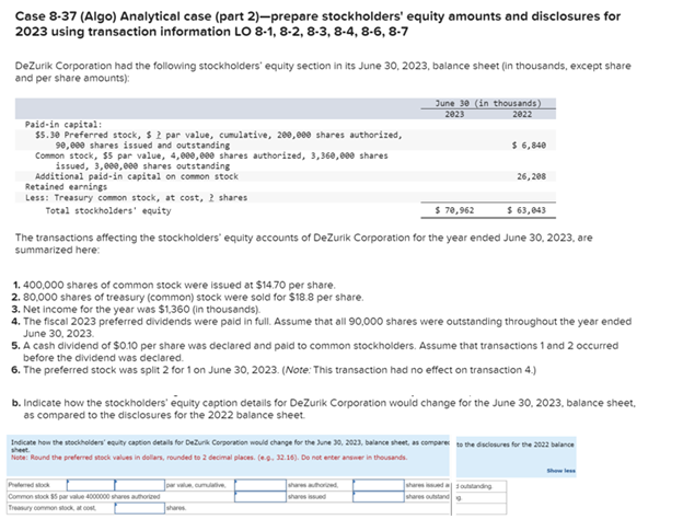 Case 8 - 3 7 ( Algo ) Analytical case ( part 2 )