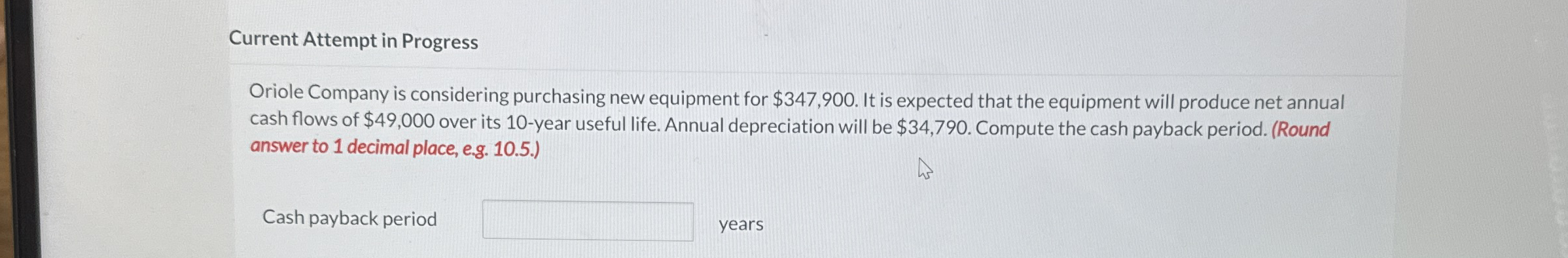Current Attempt in Progress Oriole Company is
