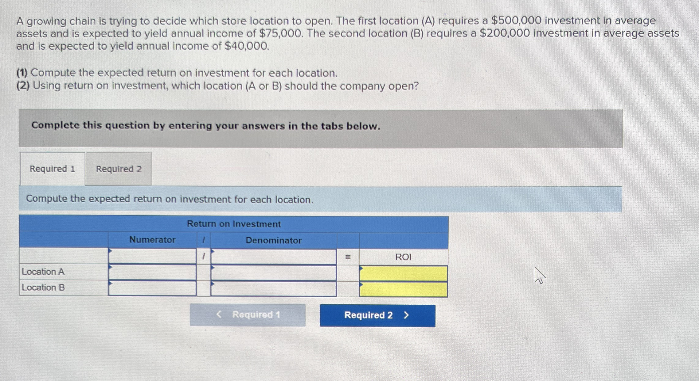 A growing chain is trying to decide which store