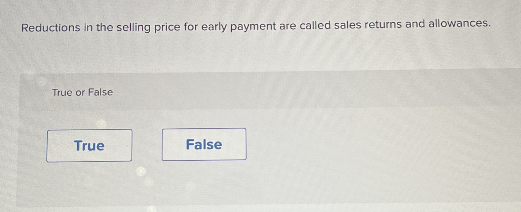 Reductions in the selling price for early payment