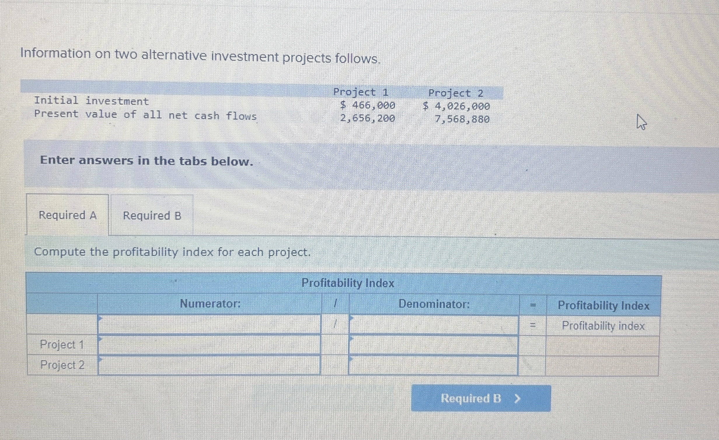 Information on two alternative investment