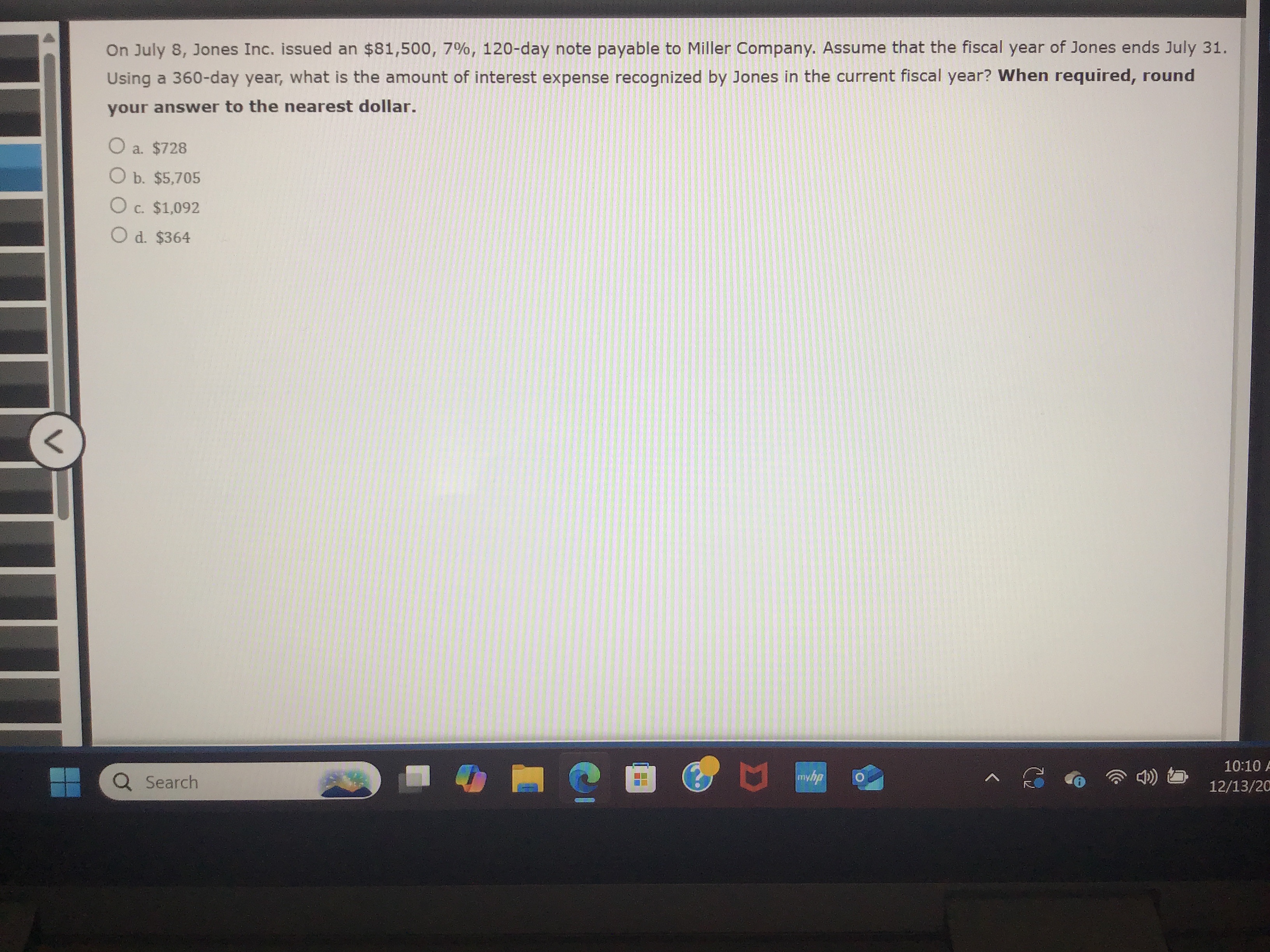 On July 8 , Jones Inc. issued an \ $ 8 1 , 5 0 0