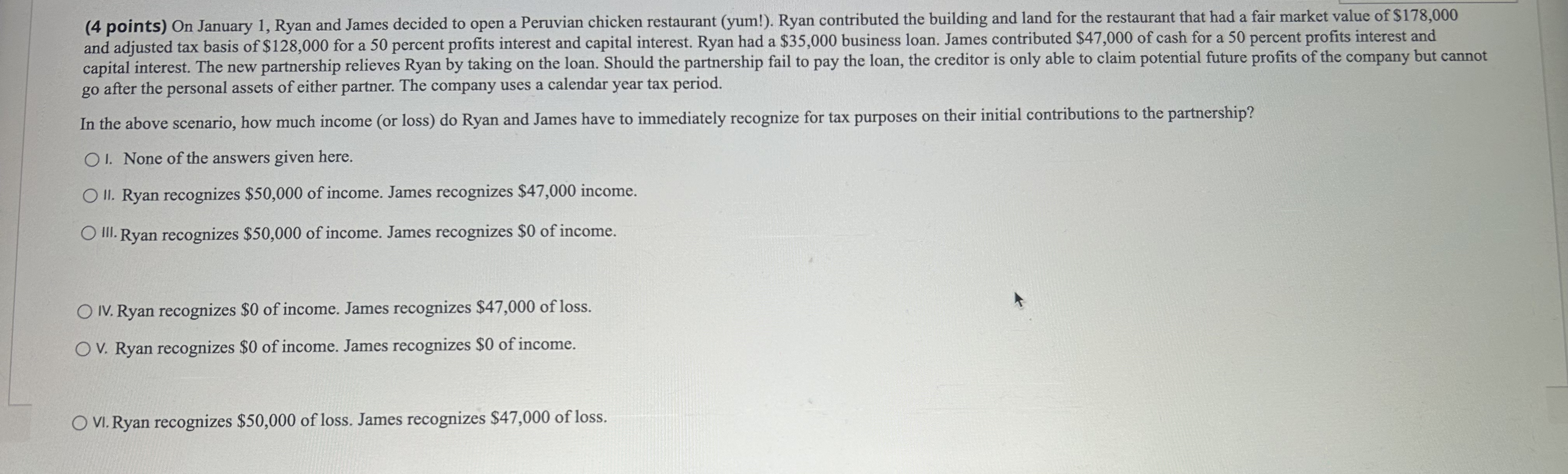 ( 4 points ) On January 1 , Ryan and James