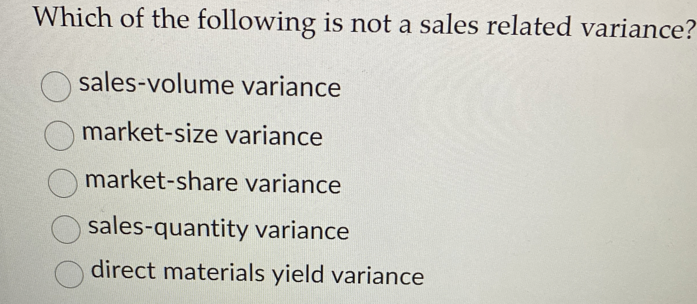 Which of the following is not a sales related