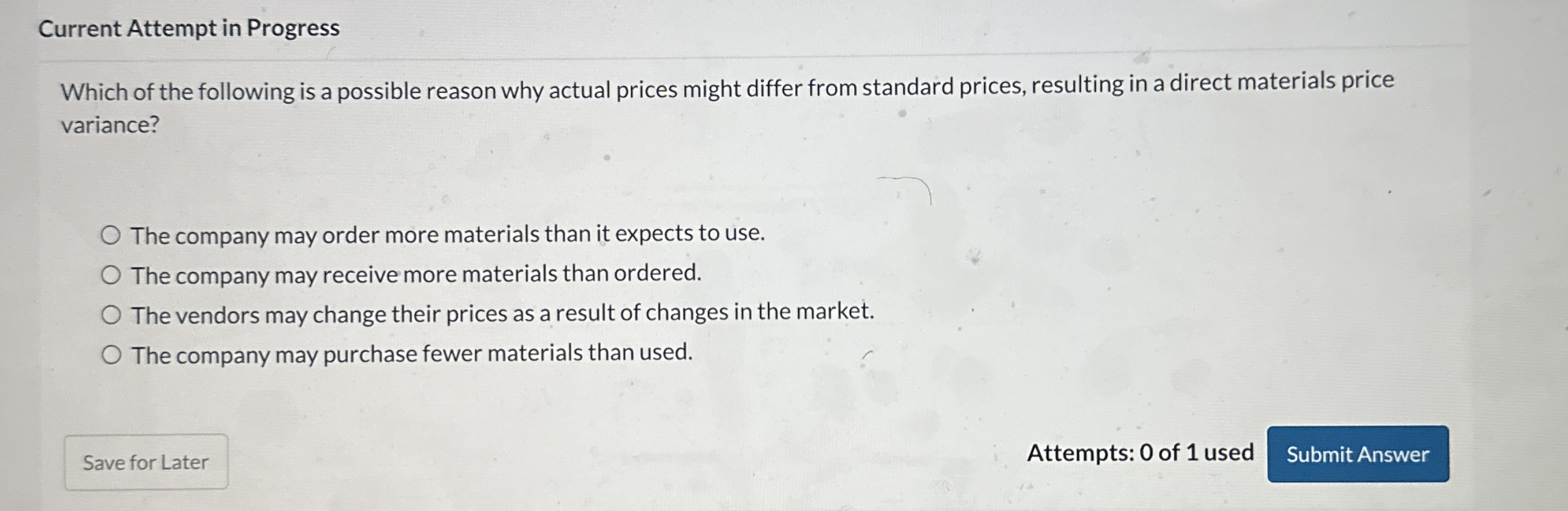 Current Attempt in Progress Which of the