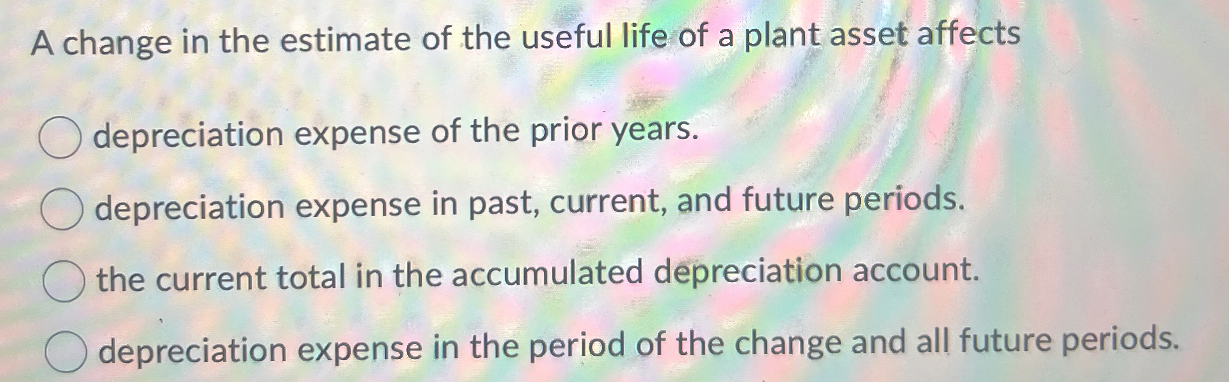 A change in the estimate of the useful life of a