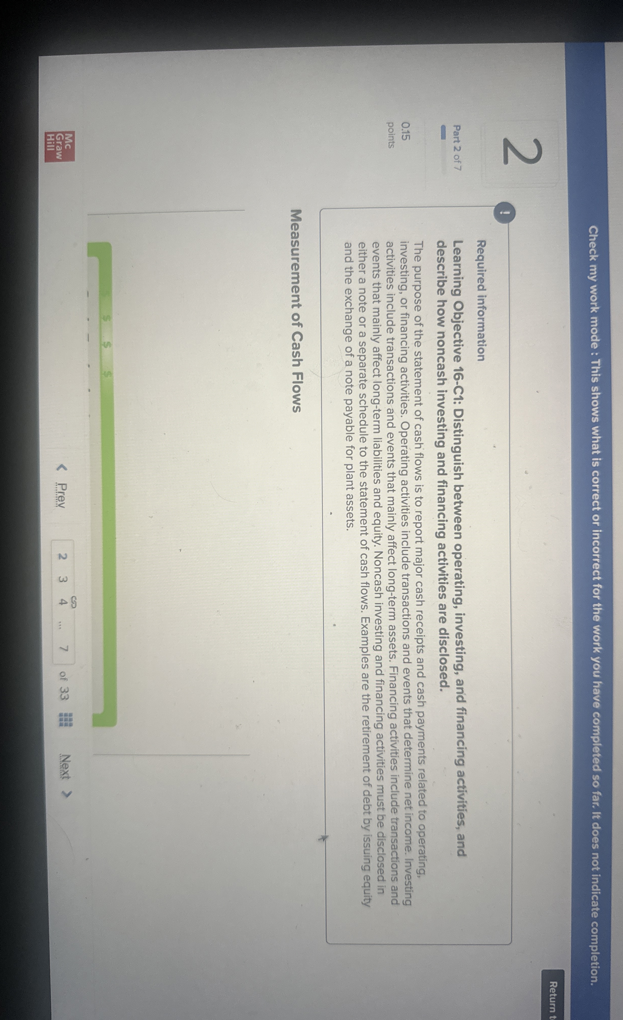 Check my work mode : This shows what is correct