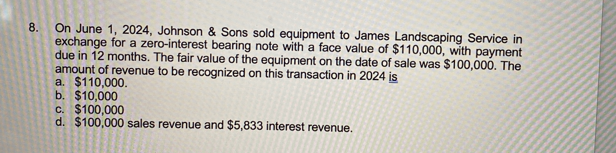 On June 1 , 2 0 2 4 , Johnson & Sons sold