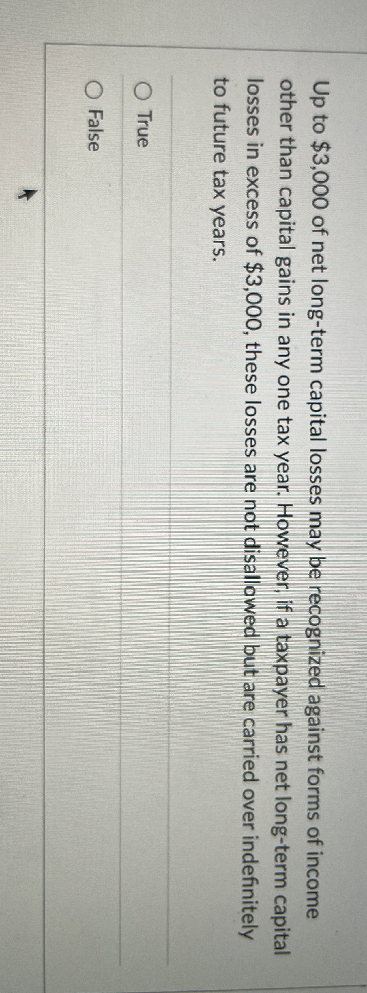 Up to $ 3 , 0 0 0 of net long - term capital