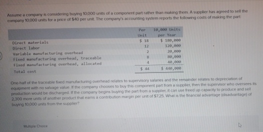 Assume a company is consiktering buying 1 0 , 0 0