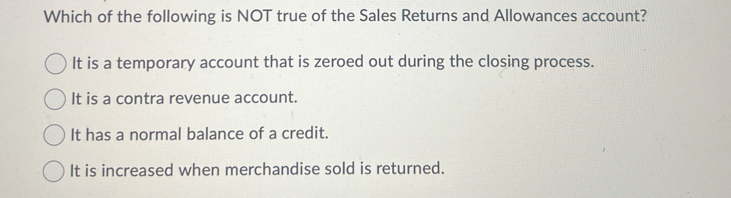 Which of the following is NOT true of the Sales