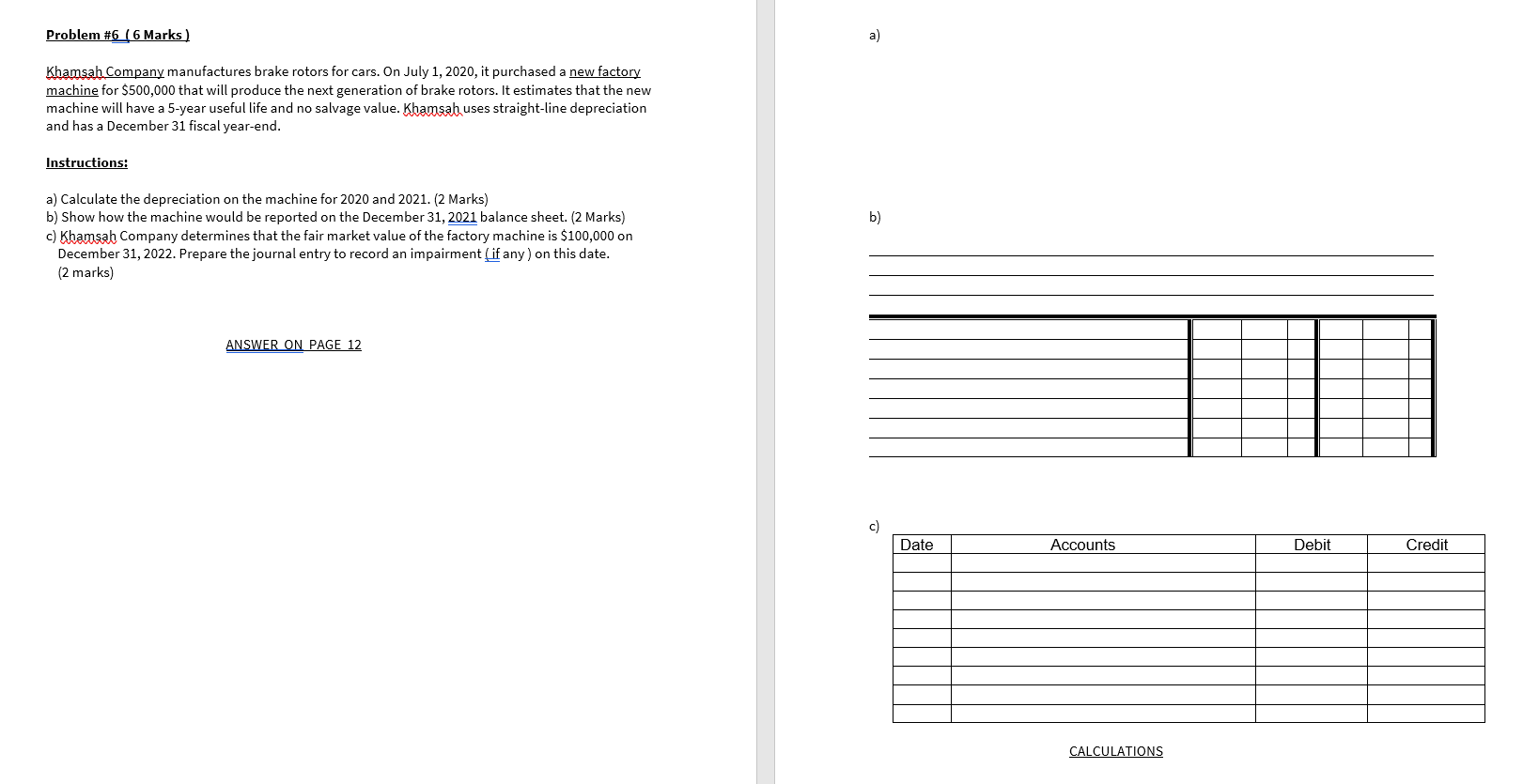 \fProblem #g | 10 Marks [ Osca r is an accounting