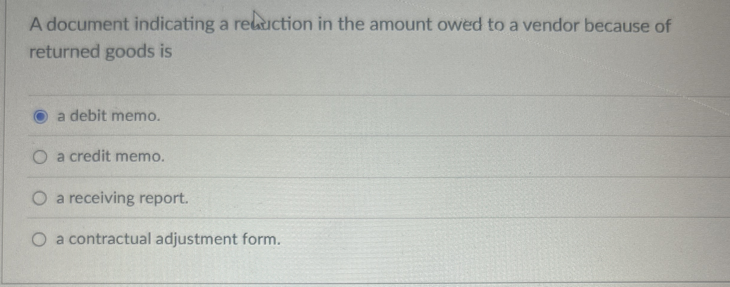 A document indicating a reluction in the amount