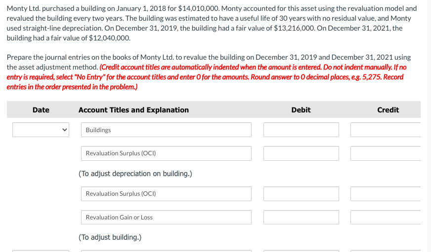 Monty Ltd. purchased a building on January 1,
