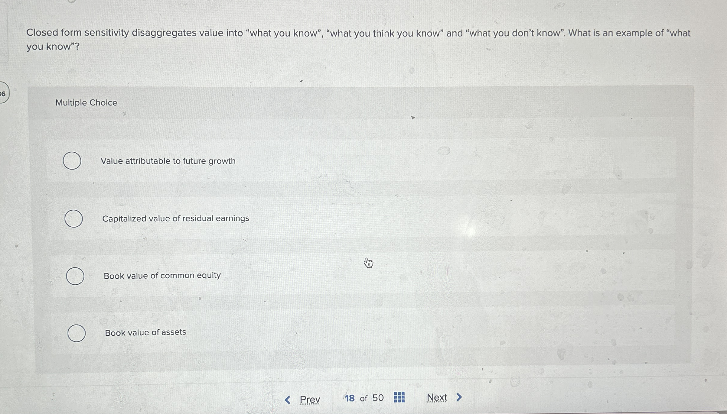 Closed form sensitivity disaggregates value into