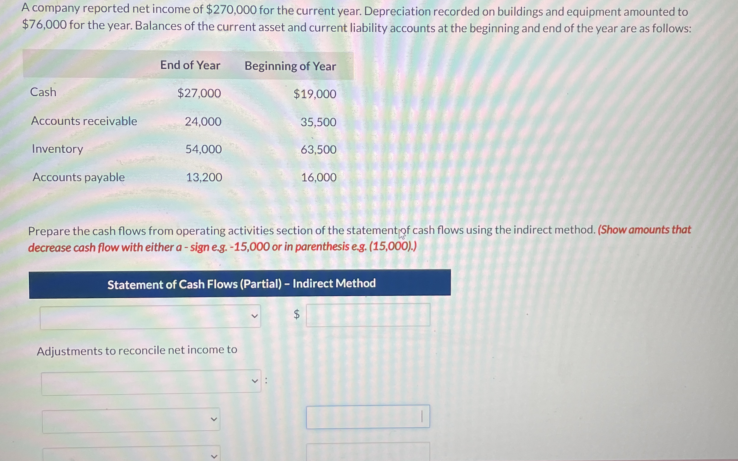 A company reported net income of $ 2 7 0 , 0 0 0