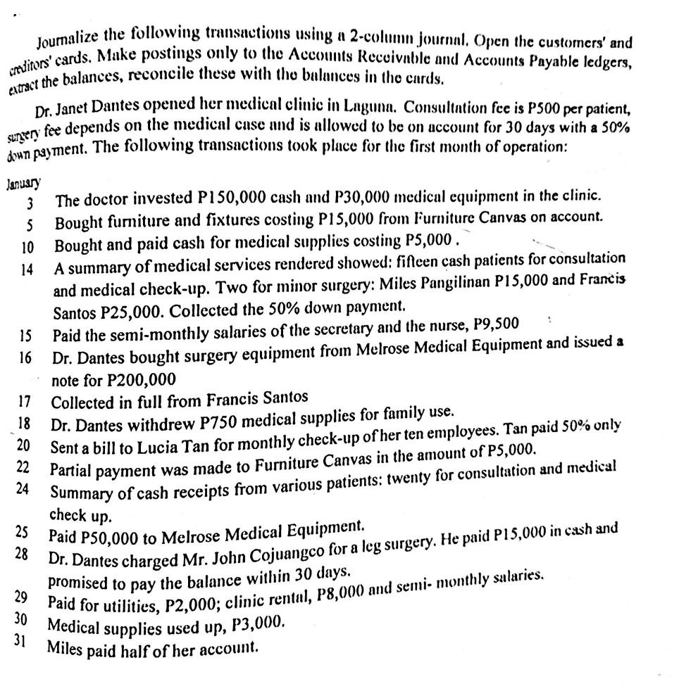 Journalize the following transactions using a