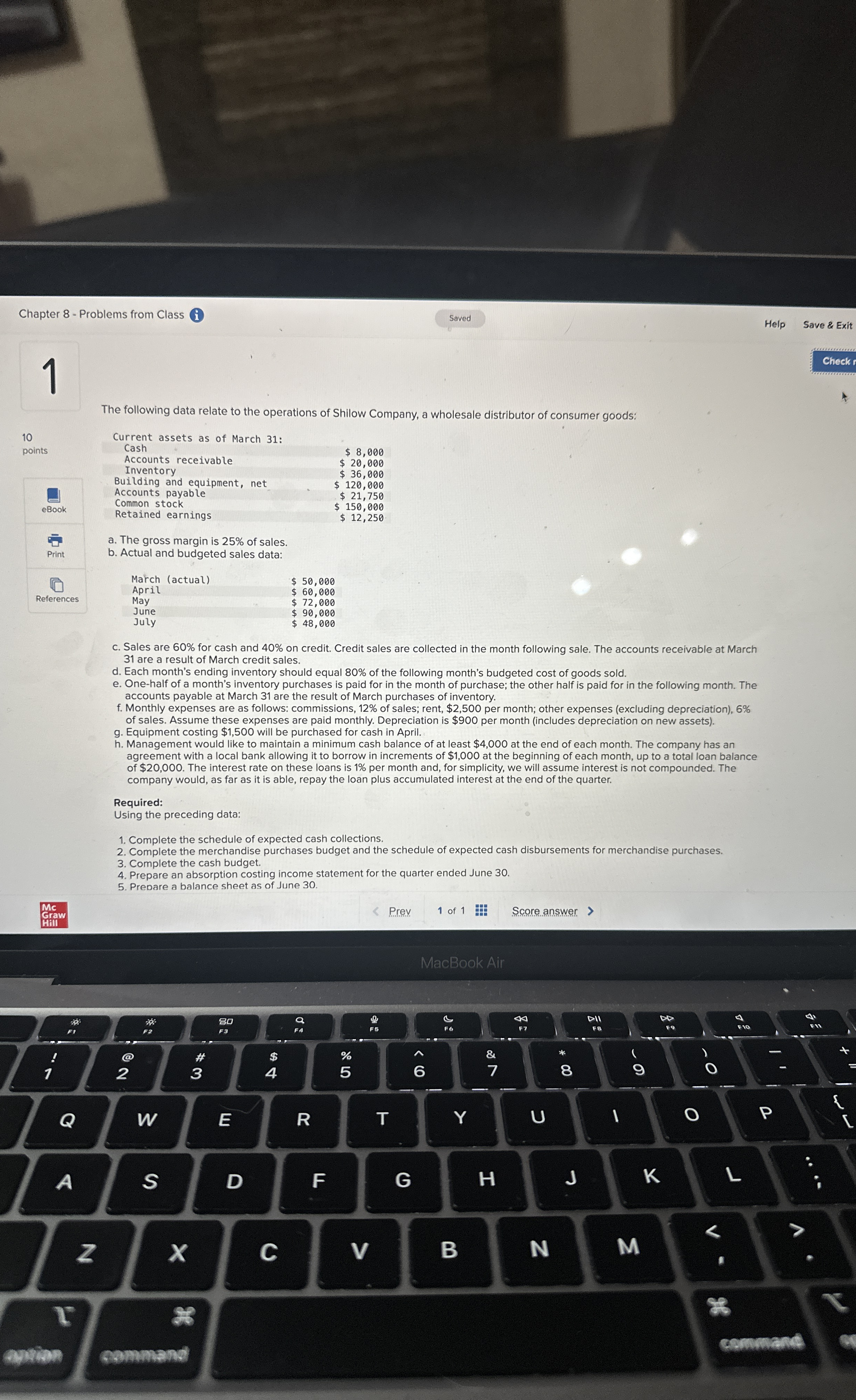 Chapter 8 - Problems from Class ( i Help Save &