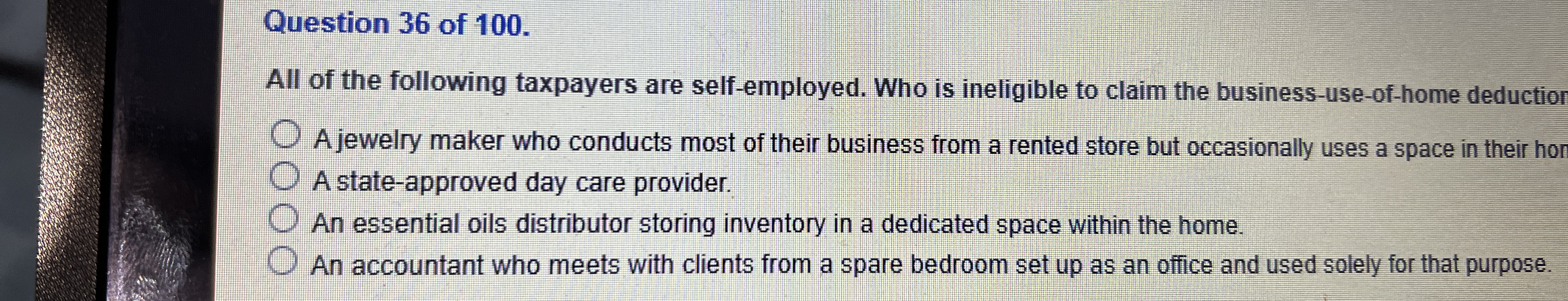 Question 3 6 of 1 0 0 . All of the following