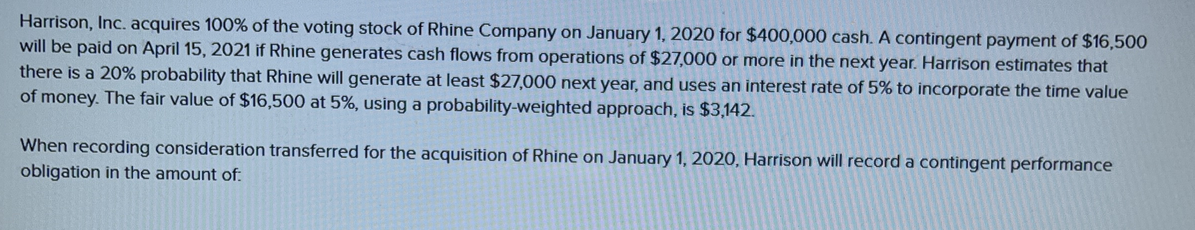 Harrison, Inc. acquires 1 0 0 % of the voting