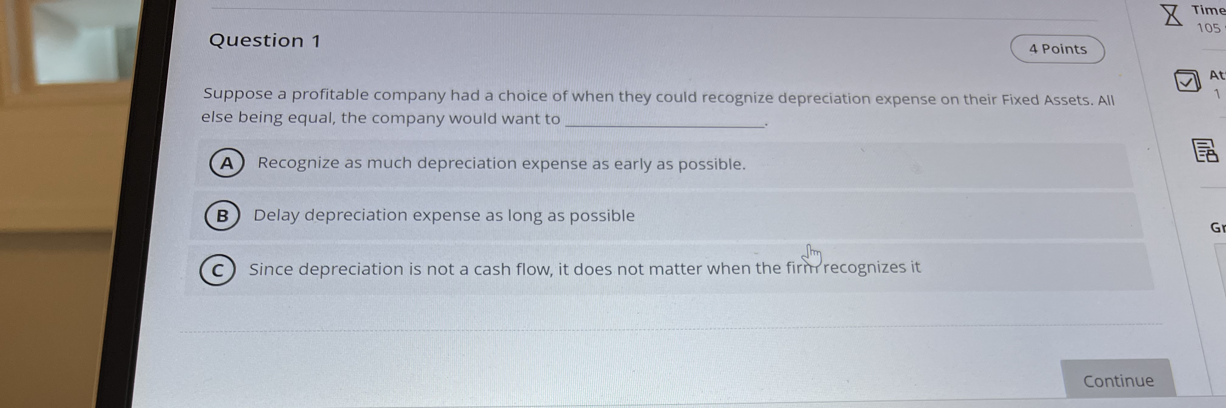 Question 1 4 Points Suppose a profitable company
