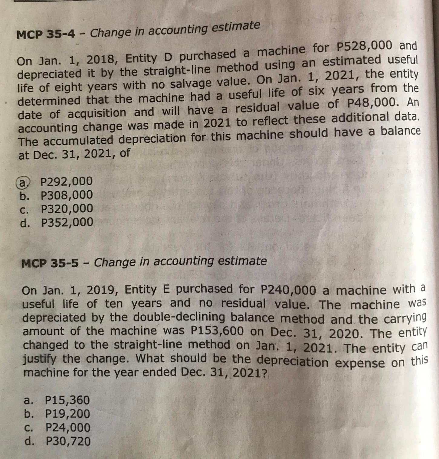 Answer the following with solutions: MCP 35-2 -
