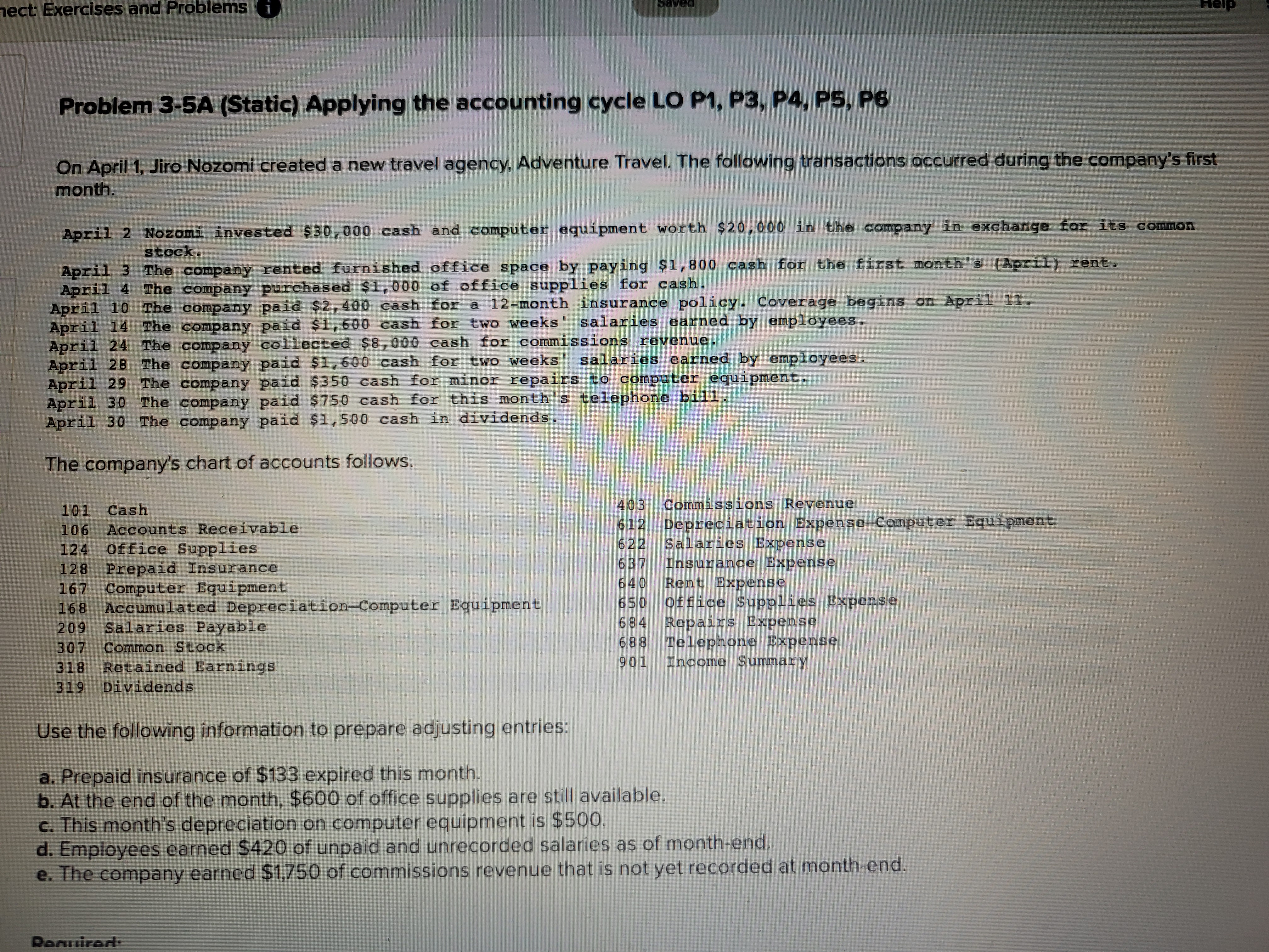nect: Exercises and Problems i Problem 3-5A