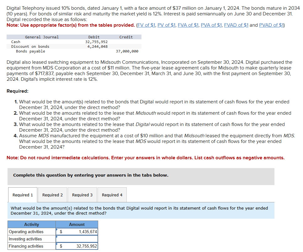 Digital Telephony issued \ ( 1 0 \ % \ ) bonds,