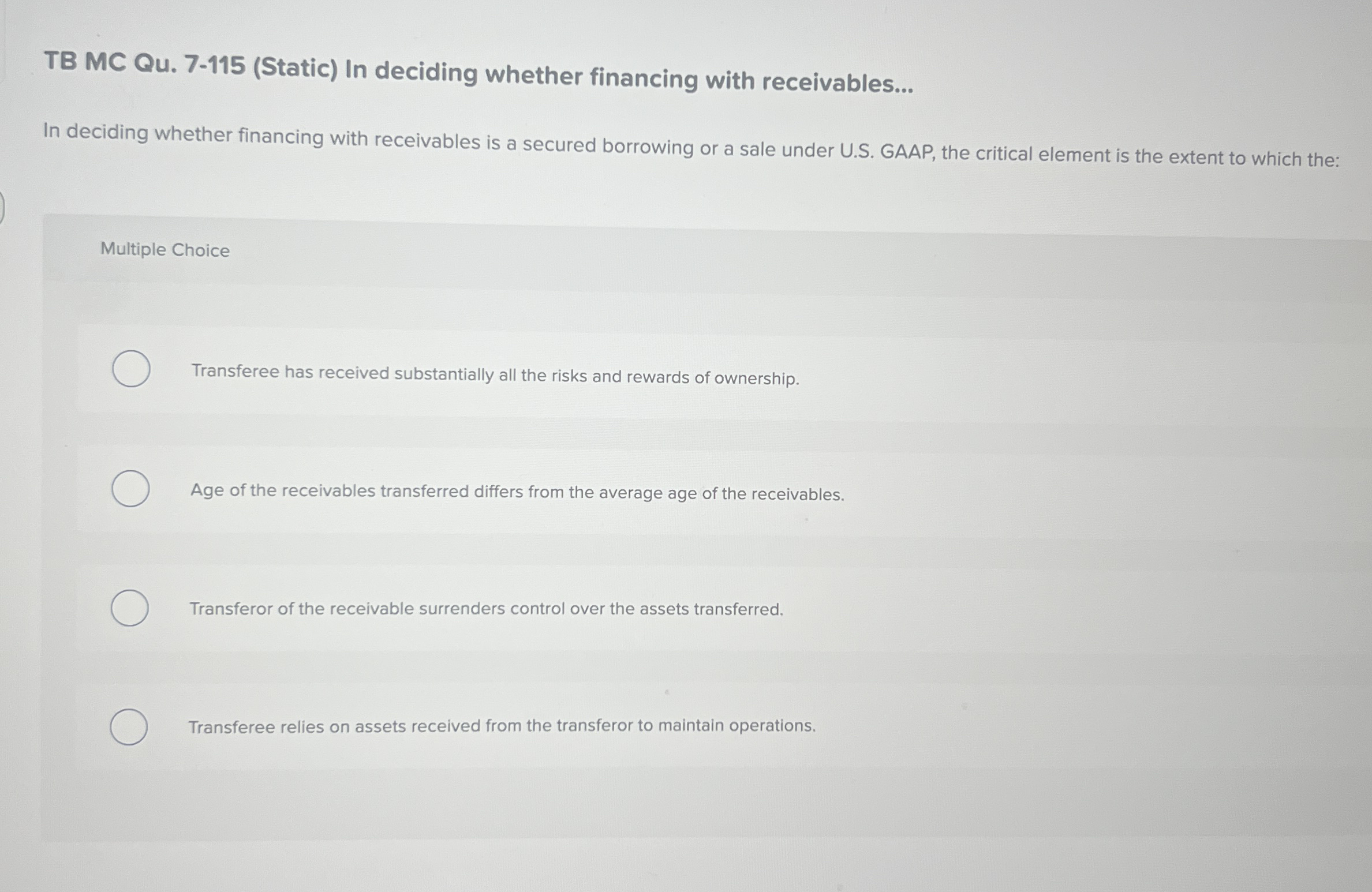 TB MC Qu . 7 - 1 1 5 ( Static ) In deciding
